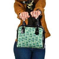 Green Palaka Hawaii Shoulder Handbag Hawaiian Lehua Blossoms