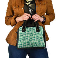 Green Palaka Hawaii Shoulder Handbag Hawaiian Lehua Blossoms