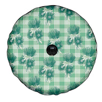 Green Palaka Hawaii Spare Tire Cover Hawaiian Lehua Blossoms
