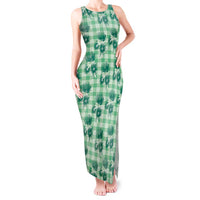 Green Palaka Hawaii Tank Maxi Dress Hawaiian Lehua Blossoms LT05 Women Green - Polynesian Pride