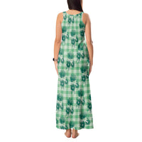 Green Palaka Hawaii Tank Maxi Dress Hawaiian Lehua Blossoms LT05 - Polynesian Pride