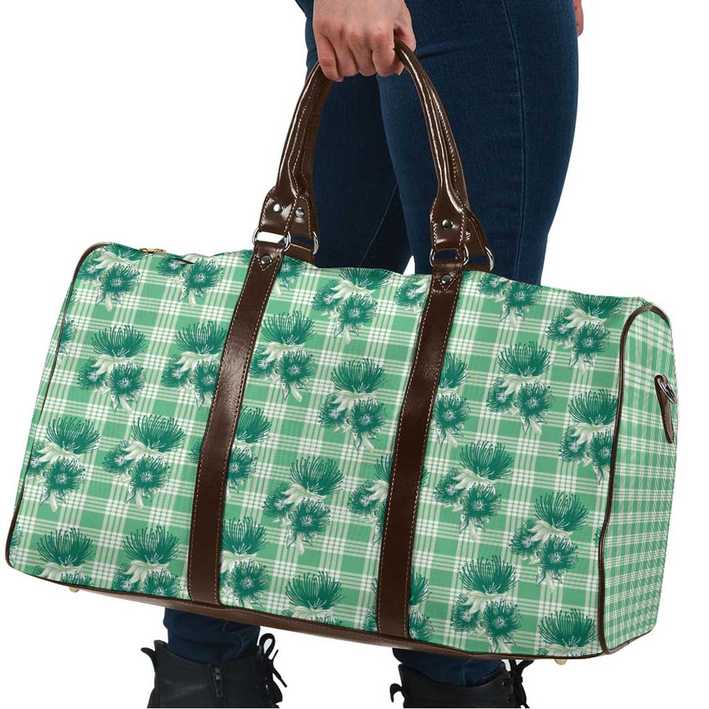 Green Palaka Hawaii Travel Bag Hawaiian Lehua Blossoms LT05 - Polynesian Pride