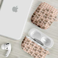 Brown Palaka Hawaii AirPods Case Hawaiian Lehua Blossoms