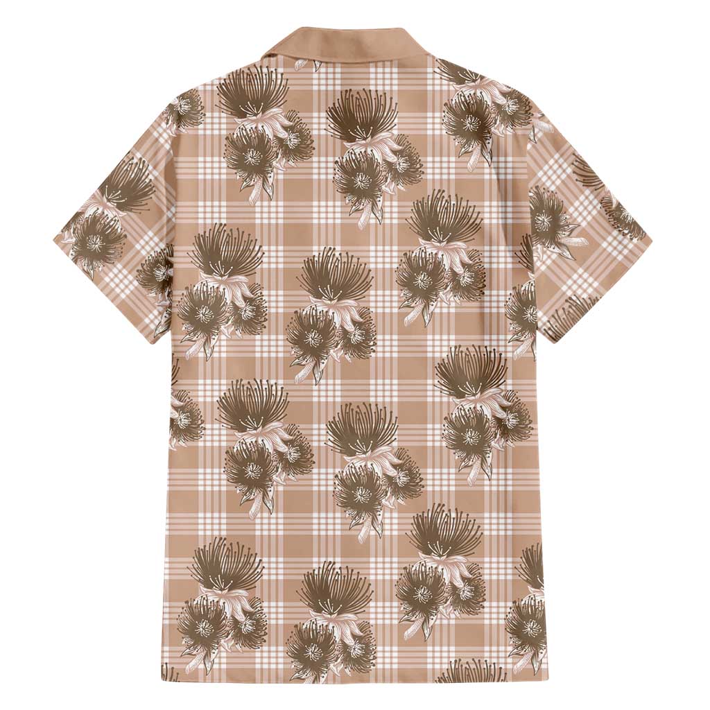 Brown Palaka Hawaii Family Matching Mermaid Dress and Hawaiian Shirt Hawaiian Lehua Blossoms LT05 - Polynesian Pride