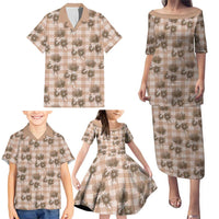 Brown Palaka Hawaii Family Matching Puletasi and Hawaiian Shirt Hawaiian Lehua Blossoms LT05 - Polynesian Pride