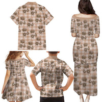 Brown Palaka Hawaii Family Matching Puletasi and Hawaiian Shirt Hawaiian Lehua Blossoms LT05 - Polynesian Pride