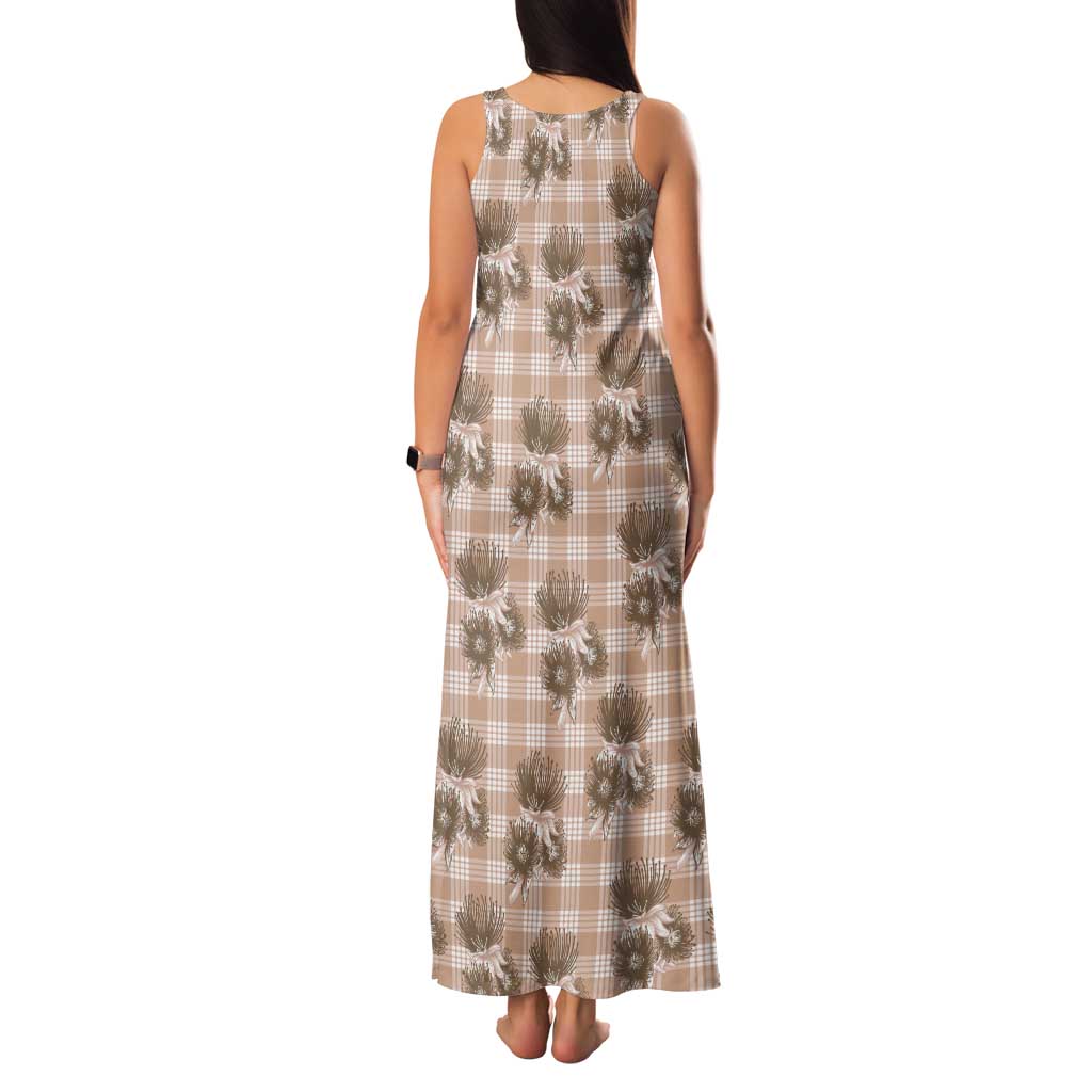 Brown Palaka Hawaii Family Matching Tank Maxi Dress and Hawaiian Shirt Hawaiian Lehua Blossoms LT05 - Polynesian Pride