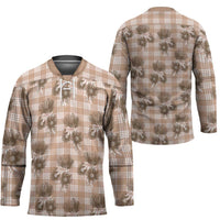Brown Palaka Hawaii Hockey Jersey Hawaiian Lehua Blossoms LT05 - Polynesian Pride
