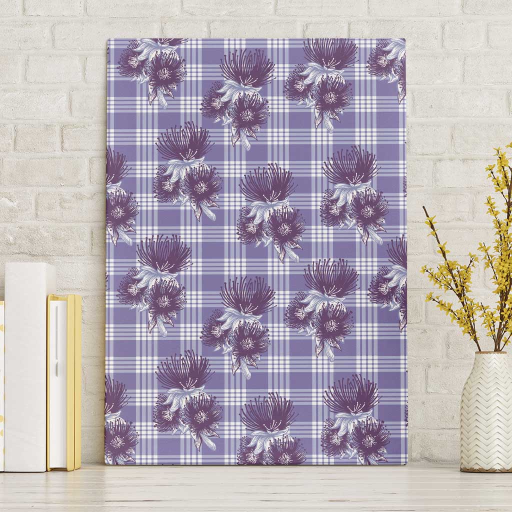 Purple Palaka Hawaii Canvas Wall Art Hawaiian Lehua Blossoms