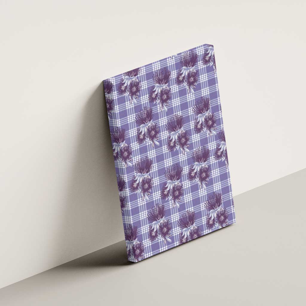 Purple Palaka Hawaii Canvas Wall Art Hawaiian Lehua Blossoms