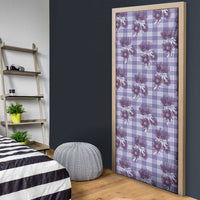 Purple Palaka Hawaii Door Cover Hawaiian Lehua Blossoms