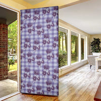 Purple Palaka Hawaii Door Cover Hawaiian Lehua Blossoms