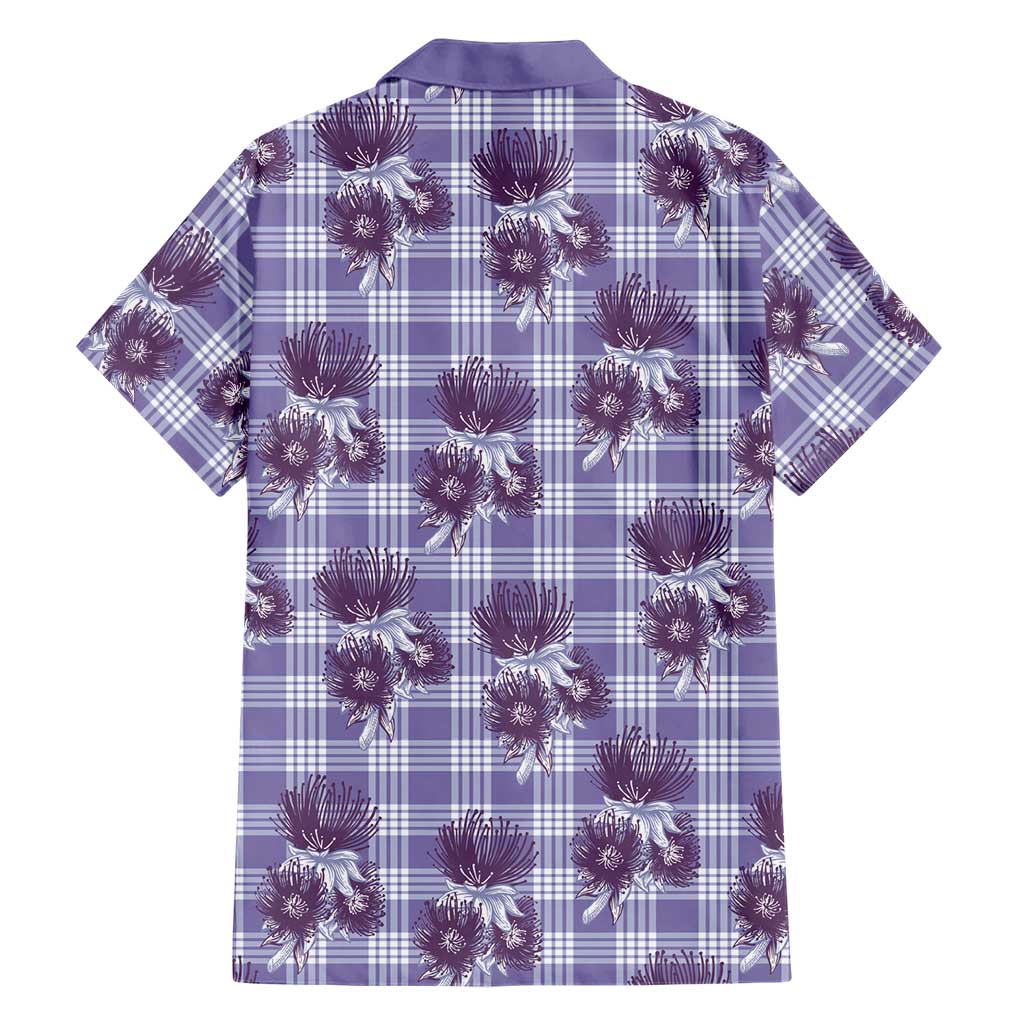 Purple Palaka Hawaii Family Matching Long Sleeve Bodycon Dress and Hawaiian Shirt Hawaiian Lehua Blossoms LT05 - Polynesian Pride