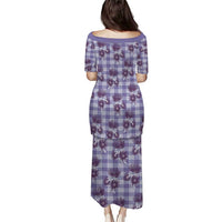 Purple Palaka Hawaii Family Matching Puletasi and Hawaiian Shirt Hawaiian Lehua Blossoms LT05 - Polynesian Pride