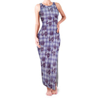 Purple Palaka Hawaii Family Matching Tank Maxi Dress and Hawaiian Shirt Hawaiian Lehua Blossoms LT05 Mom's Dress Purple - Polynesian Pride