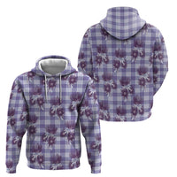 Purple Palaka Hawaii Hoodie Hawaiian Lehua Blossoms