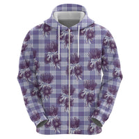 Purple Palaka Hawaii Hoodie Hawaiian Lehua Blossoms