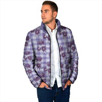 Purple Palaka Hawaii Padded Jacket Hawaiian Lehua Blossoms