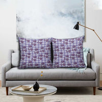 Purple Palaka Hawaii Pillow Cover Hawaiian Lehua Blossoms