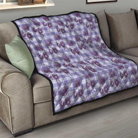 Purple Palaka Hawaii Quilt Hawaiian Lehua Blossoms