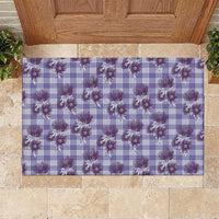 Purple Palaka Hawaii Rubber Doormat Hawaiian Lehua Blossoms