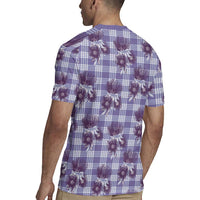 Purple Palaka Hawaii Rugby Jersey Hawaiian Lehua Blossoms