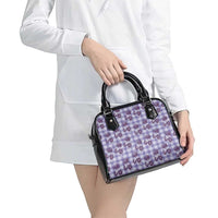 Purple Palaka Hawaii Shoulder Handbag Hawaiian Lehua Blossoms