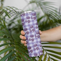 Purple Palaka Hawaii Skinny Tumbler Hawaiian Lehua Blossoms LT05 - Polynesian Pride