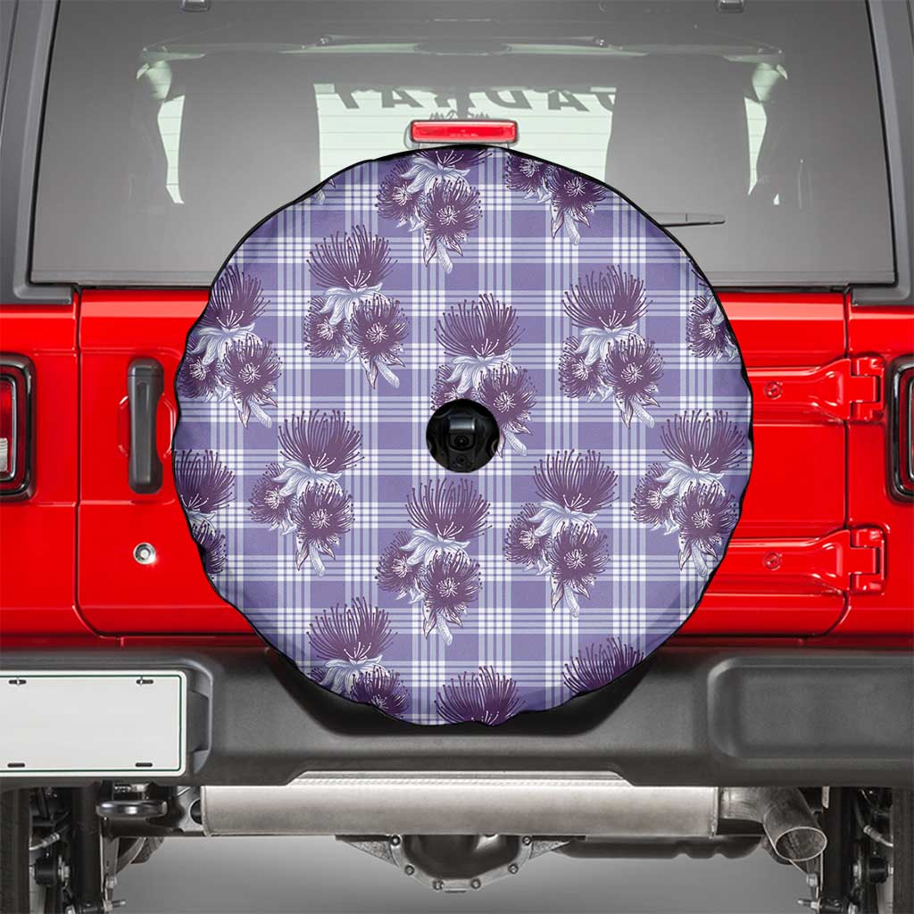 Purple Palaka Hawaii Spare Tire Cover Hawaiian Lehua Blossoms LT05 - Polynesian Pride