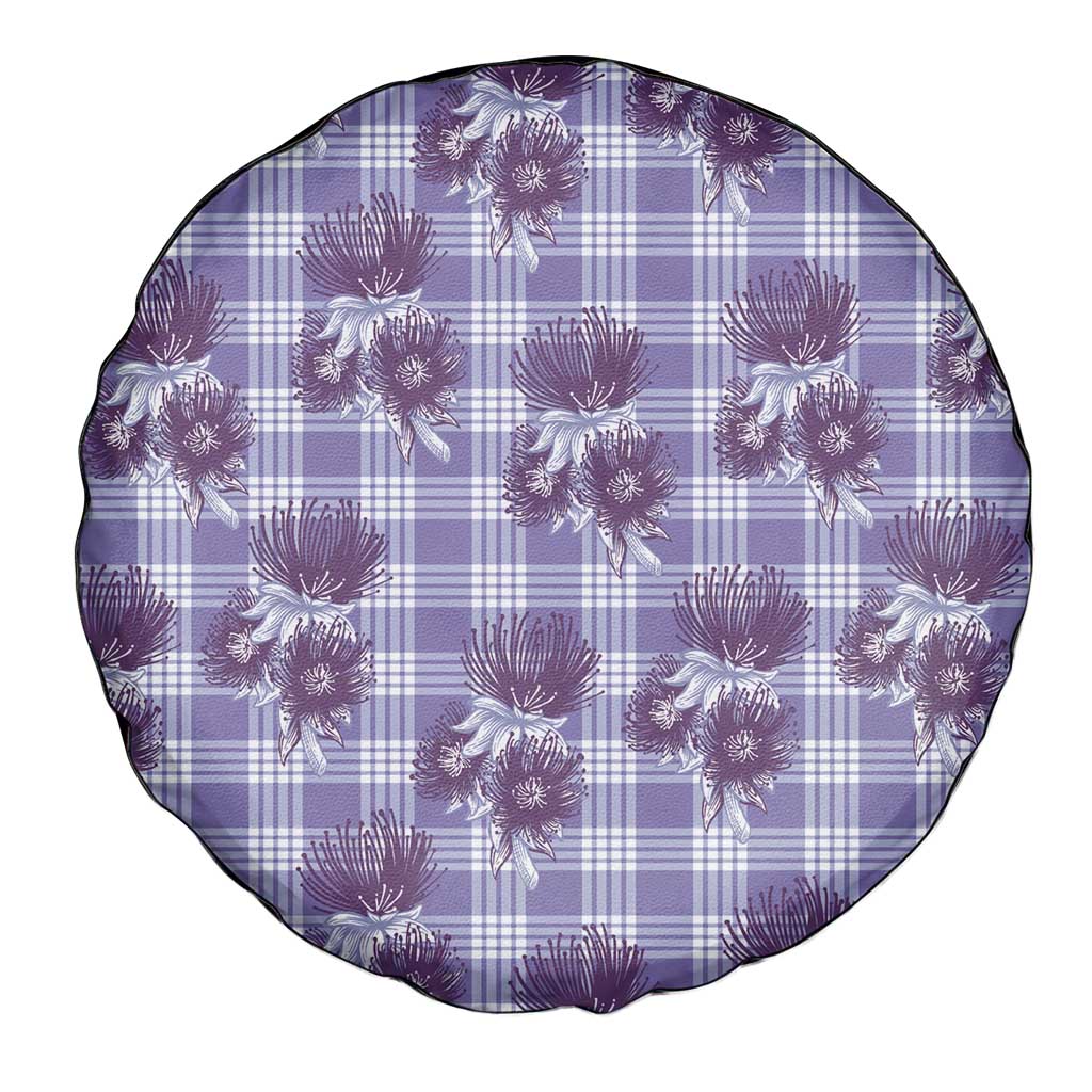 Purple Palaka Hawaii Spare Tire Cover Hawaiian Lehua Blossoms LT05 - Polynesian Pride
