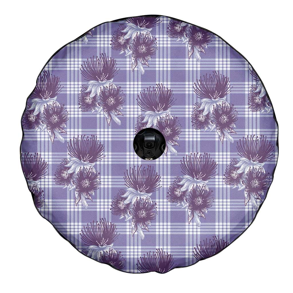 Purple Palaka Hawaii Spare Tire Cover Hawaiian Lehua Blossoms LT05 - Polynesian Pride