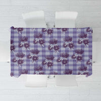 Purple Palaka Hawaii Tablecloth Hawaiian Lehua Blossoms
