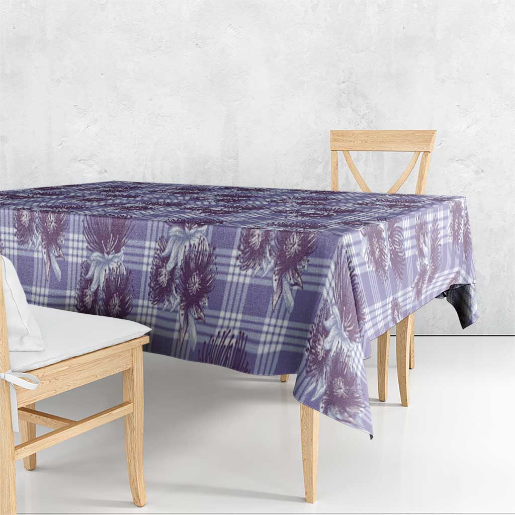 Purple Palaka Hawaii Tablecloth Hawaiian Lehua Blossoms