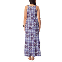 Purple Palaka Hawaii Tank Maxi Dress Hawaiian Lehua Blossoms LT05 - Polynesian Pride