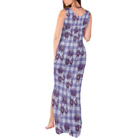 Purple Palaka Hawaii Tank Maxi Dress Hawaiian Lehua Blossoms LT05 - Polynesian Pride