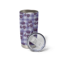 Purple Palaka Hawaii Tumbler Cup Hawaiian Lehua Blossoms