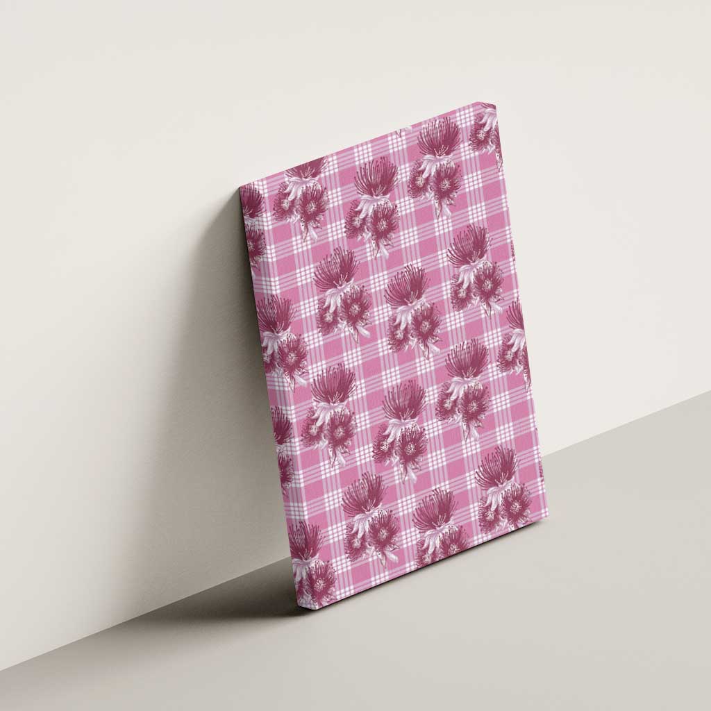 Pink Palaka Hawaii Canvas Wall Art Hawaiian Lehua Blossoms