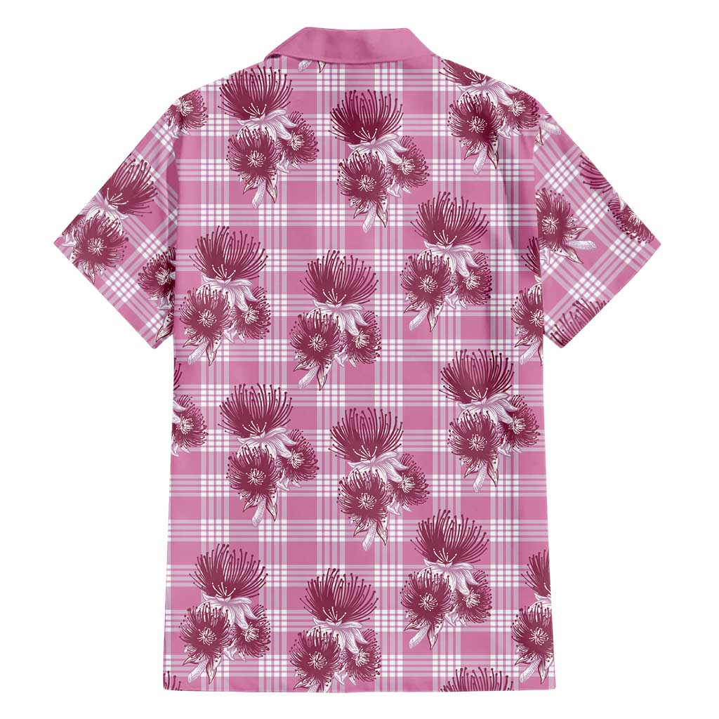 Pink Palaka Hawaii Family Matching Off Shoulder Maxi Dress and Hawaiian Shirt Hawaiian Lehua Blossoms LT05 - Polynesian Pride