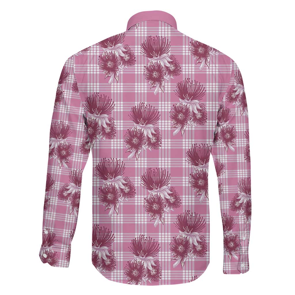 Pink Palaka Hawaii Family Matching Summer Maxi Dress and Hawaiian Shirt Hawaiian Lehua Blossoms LT05 - Polynesian Pride
