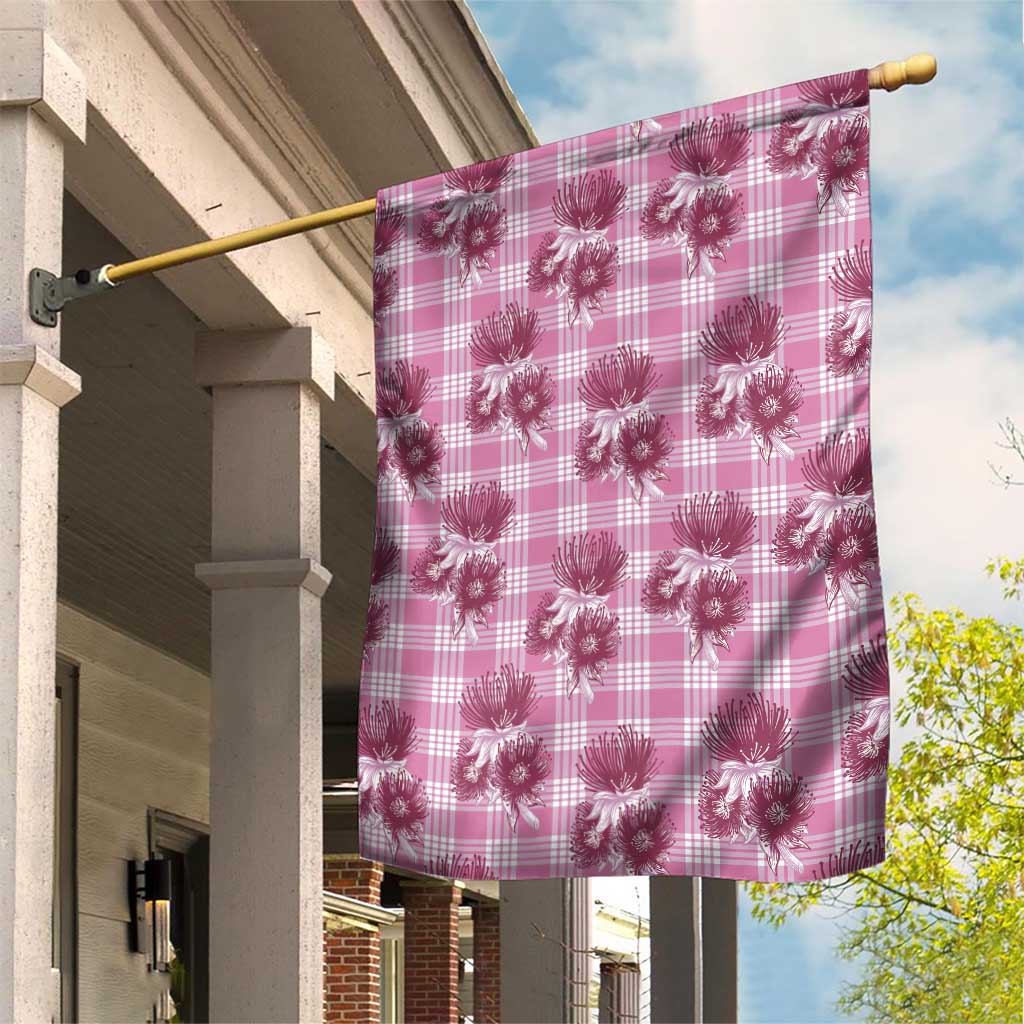Pink Palaka Hawaii Garden Flag Hawaiian Lehua Blossoms