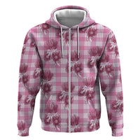 Pink Palaka Hawaii Hoodie Hawaiian Lehua Blossoms