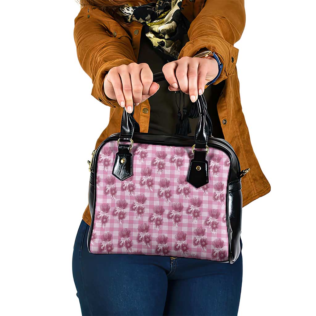 Pink Palaka Hawaii Shoulder Handbag Hawaiian Lehua Blossoms LT05 One Size Pink - Polynesian Pride