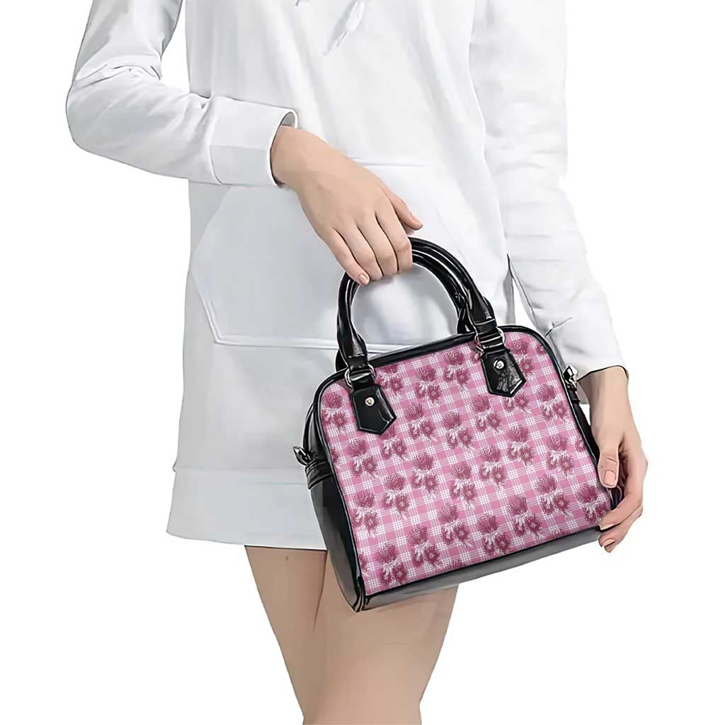 Pink Palaka Hawaii Shoulder Handbag Hawaiian Lehua Blossoms LT05 - Polynesian Pride