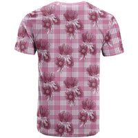 Pink Palaka Hawaii T Shirt Hawaiian Lehua Blossoms