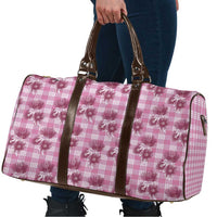 Pink Palaka Hawaii Travel Bag Hawaiian Lehua Blossoms