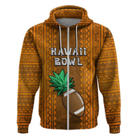 Custom Hawaii Honolulu Football Bowl Zip Hoodie Simple Style LT05 Zip Hoodie Brown - Polynesian Pride
