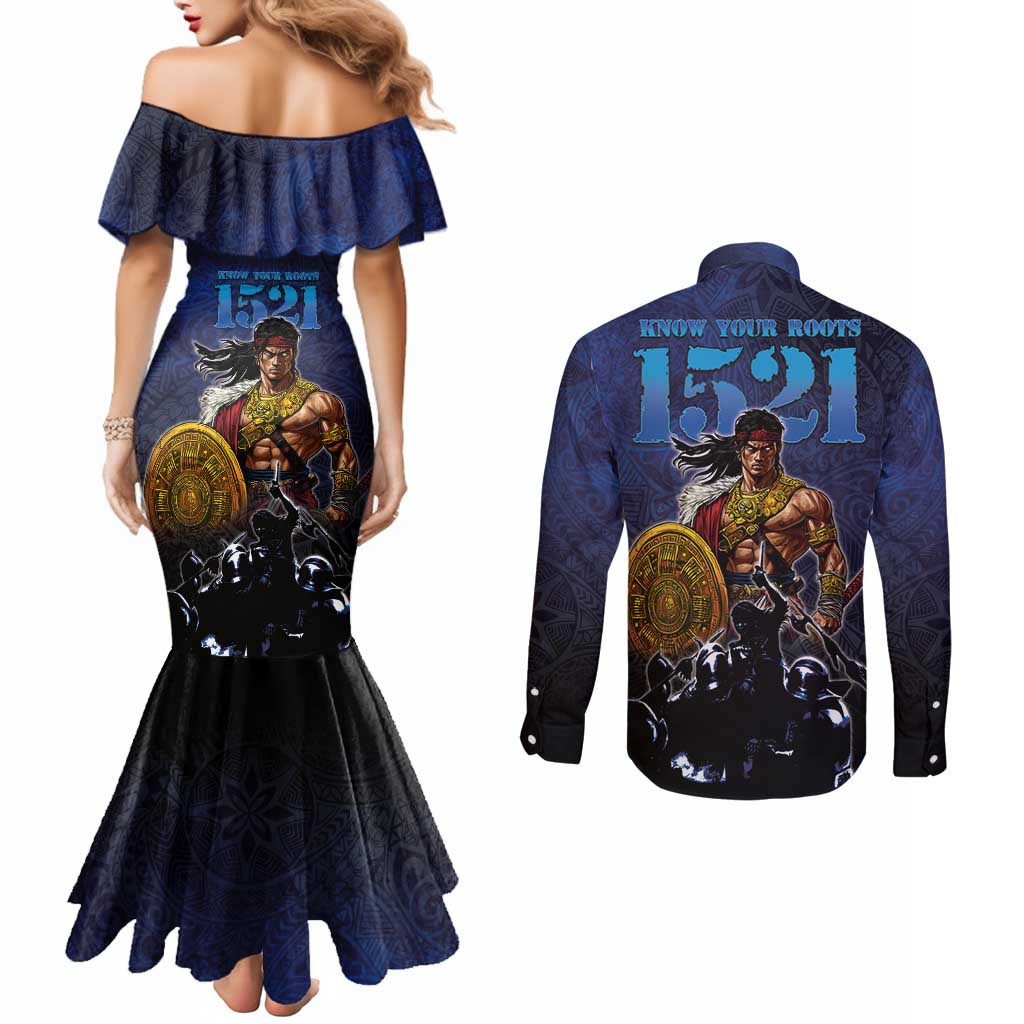 Philippines The First Hero Couples Matching Mermaid Dress and Long Sleeve Button Shirt Lapu Lapu Know Your Roots LT05 - Polynesian Pride