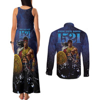Philippines The First Hero Couples Matching Tank Maxi Dress and Long Sleeve Button Shirt Lapu Lapu Know Your Roots LT05 - Polynesian Pride