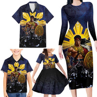 Philippines The First Hero Family Matching Long Sleeve Bodycon Dress and Hawaiian Shirt Lapu Lapu Know Your Roots LT05 - Polynesian Pride