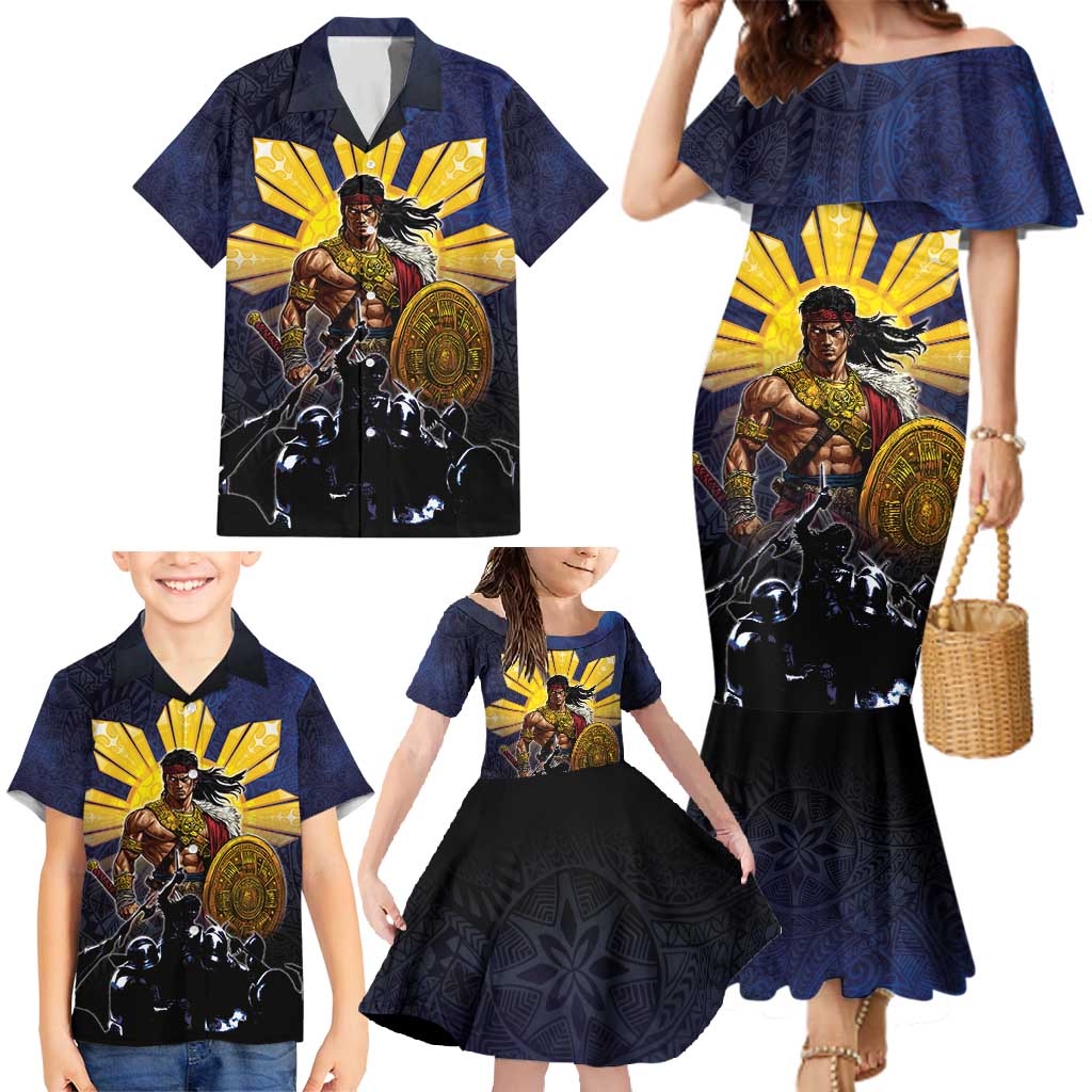 Philippines The First Hero Family Matching Mermaid Dress and Hawaiian Shirt Lapu Lapu Know Your Roots